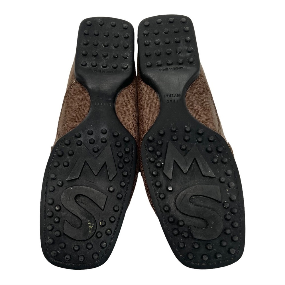 Stuart Weitzman Brown Leather Buckle Casual Comfort Career FlatsLoafers Women 10 - Picture 12 of 16